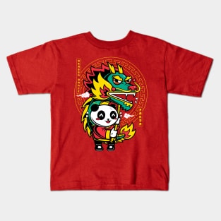 Dragon Dance Panda Kids T-Shirt